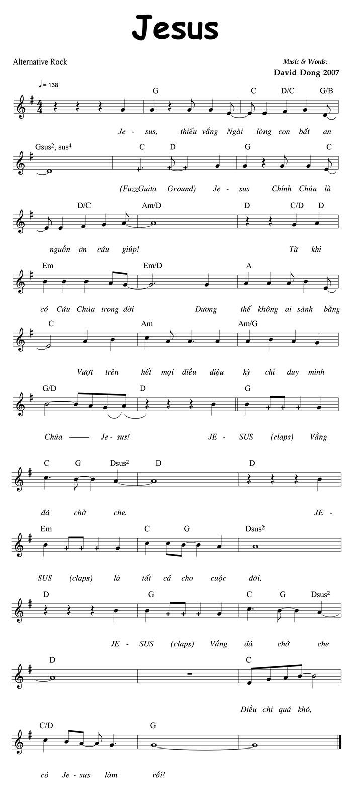Sheet music: JESUS