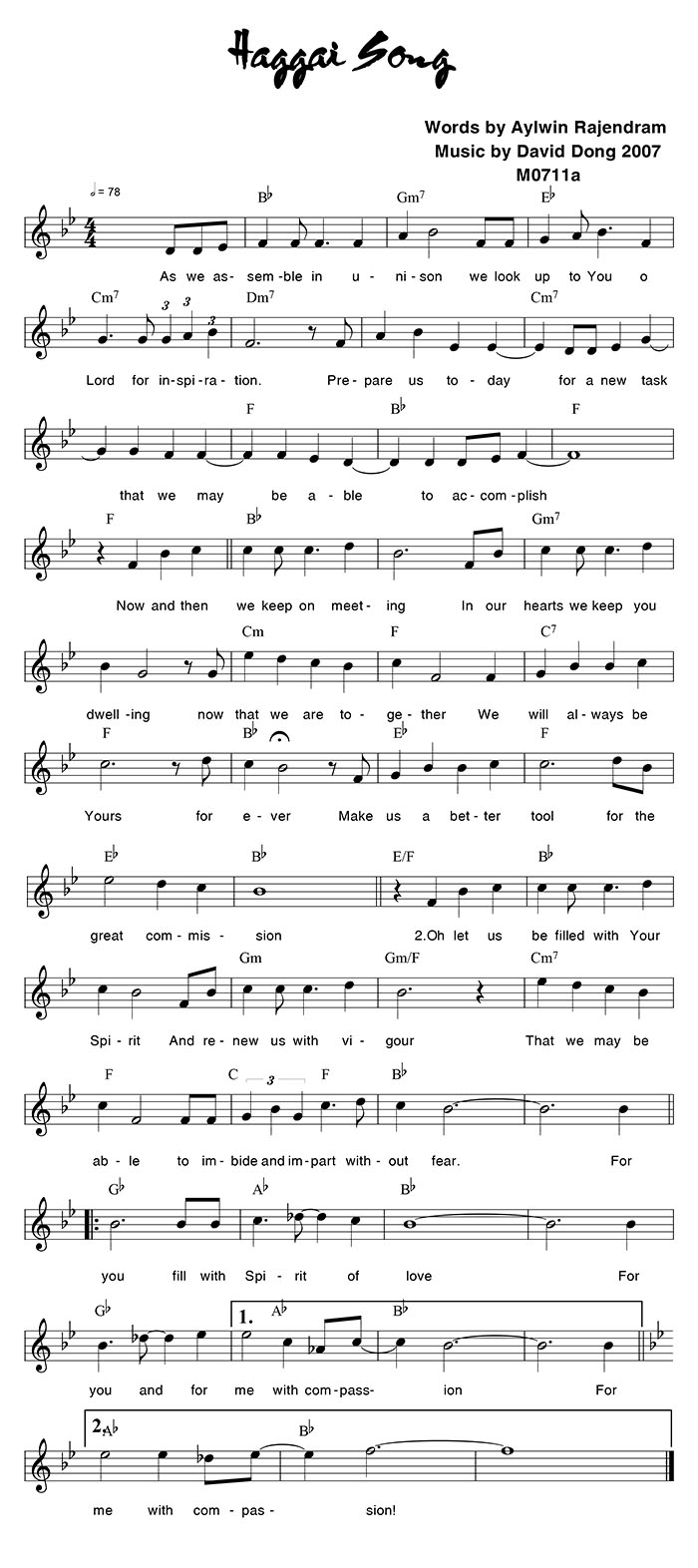 Sheet music: HAGGAI ANTHEM