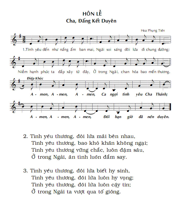 Sheet music: Cha, Đấng Kết Hôn