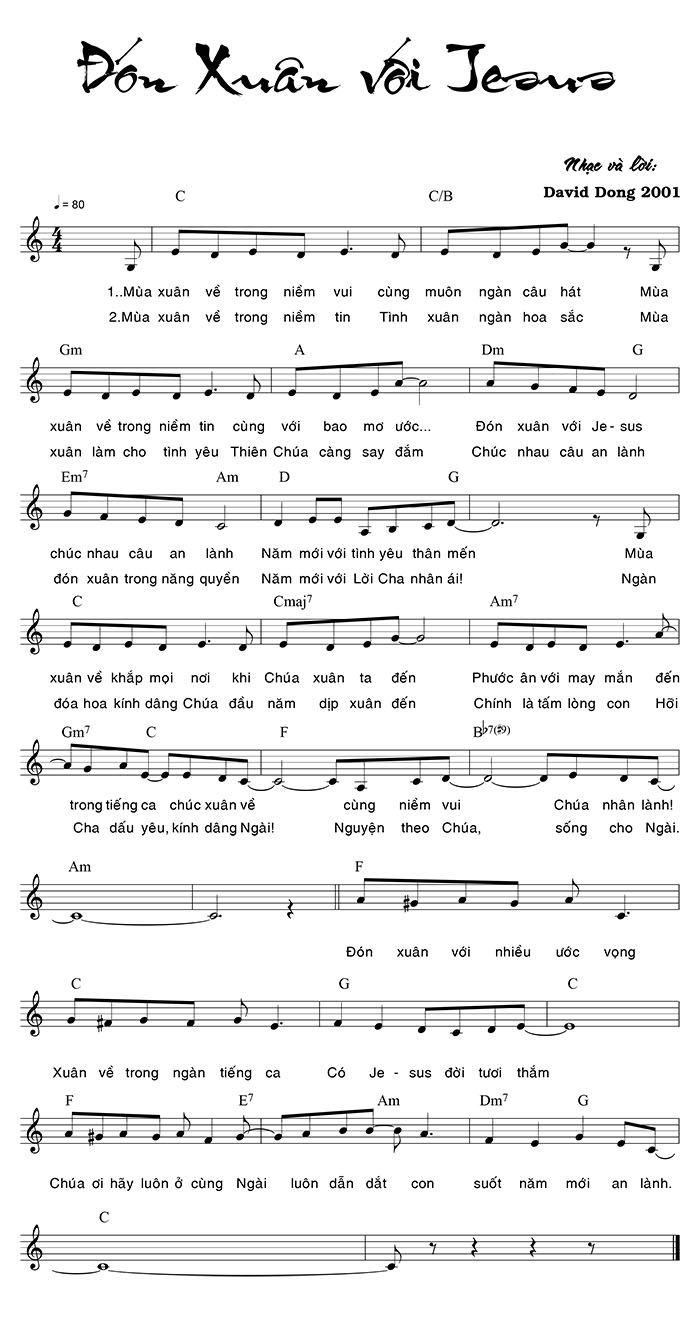 Sheet music: ĐÓN XUÂN VỚI JÊSUS