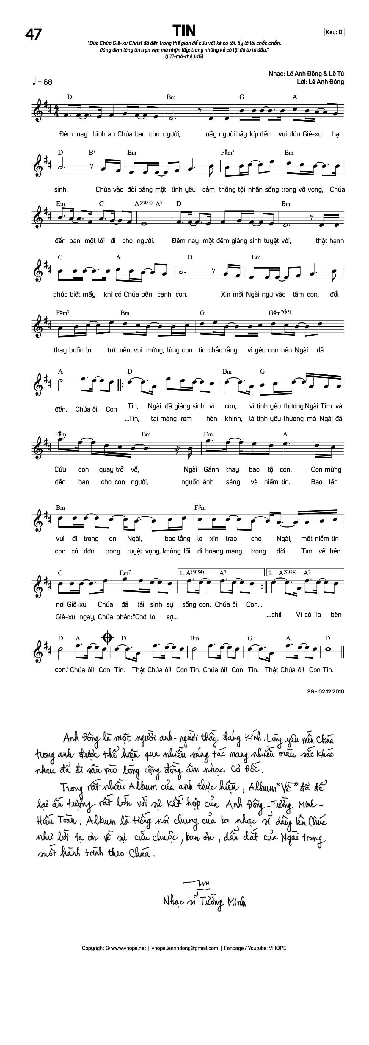 Sheet music: Tin