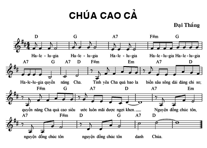 Sheet music: Chúa Cao Cả