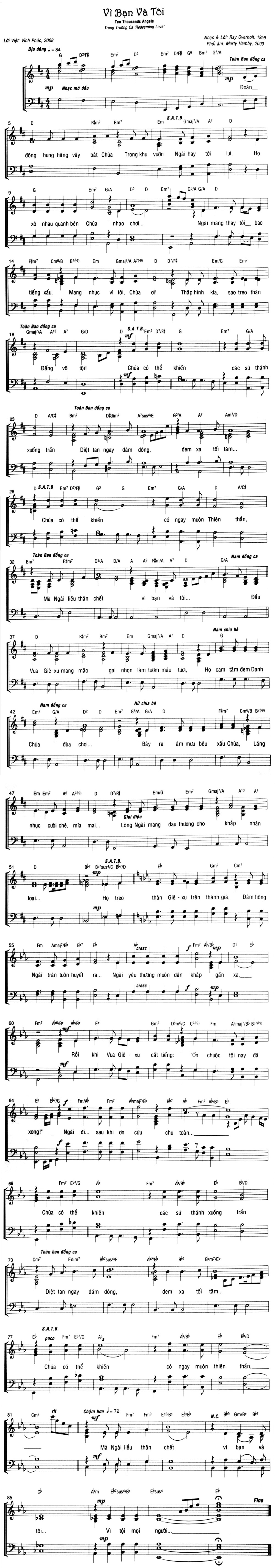Sheet music: Vì Bạn Và Tôi