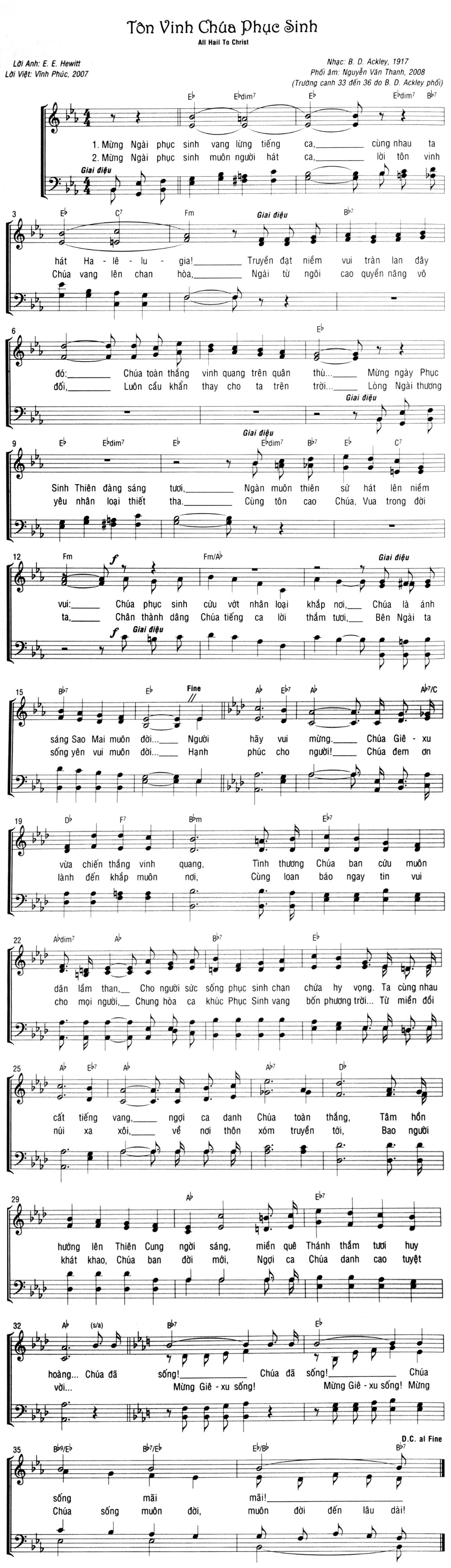 Sheet music: Tôn Vinh Chúa Phục Sinh