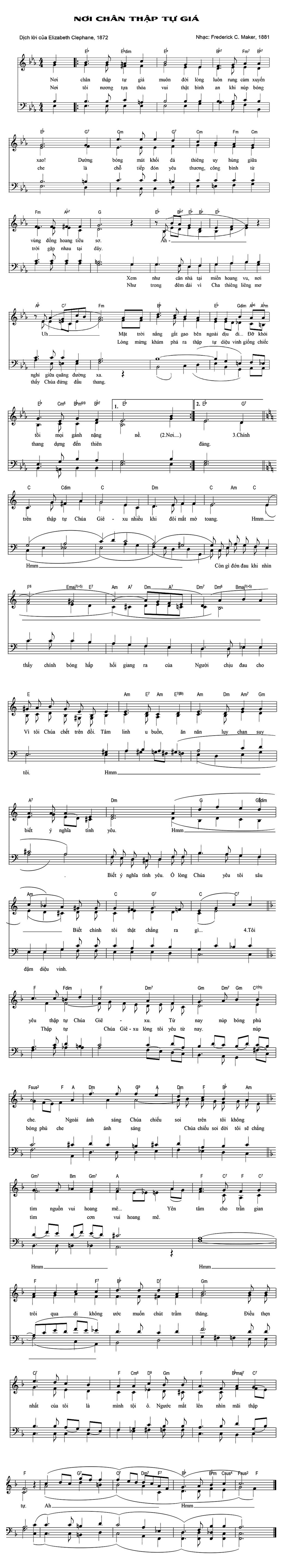 Sheet music: Nơi Chân Thập Tự Giá