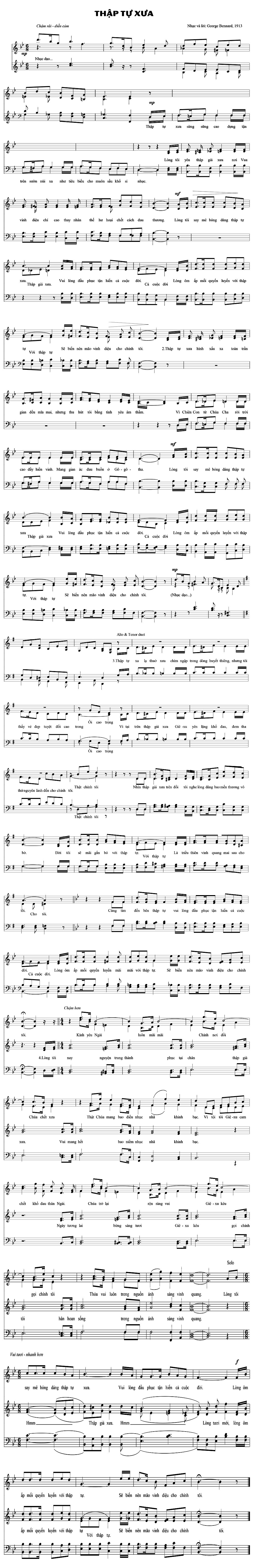 Sheet music: Thập Tự Xưa