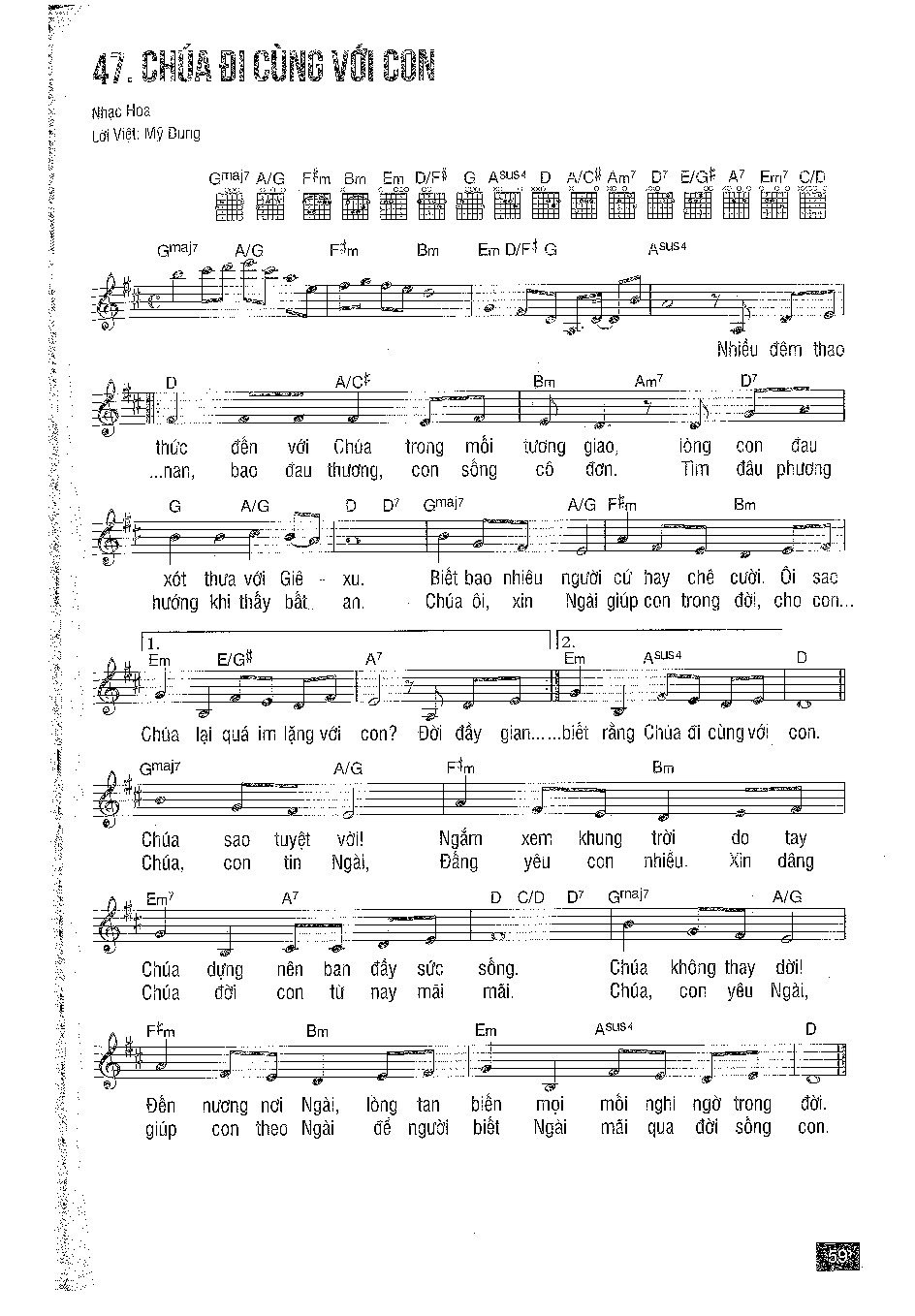 Sheet music: Chúa Đi Cùng Với Con