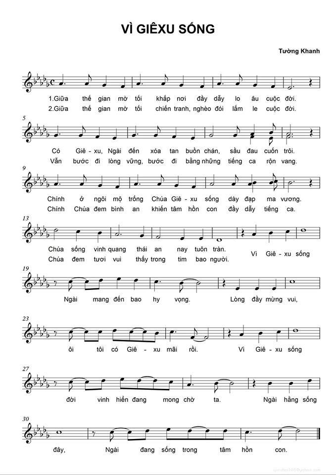 Sheet music: VÌ GIÊXU SỐNG