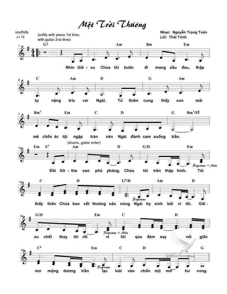 Sheet music: Một Trời Thương