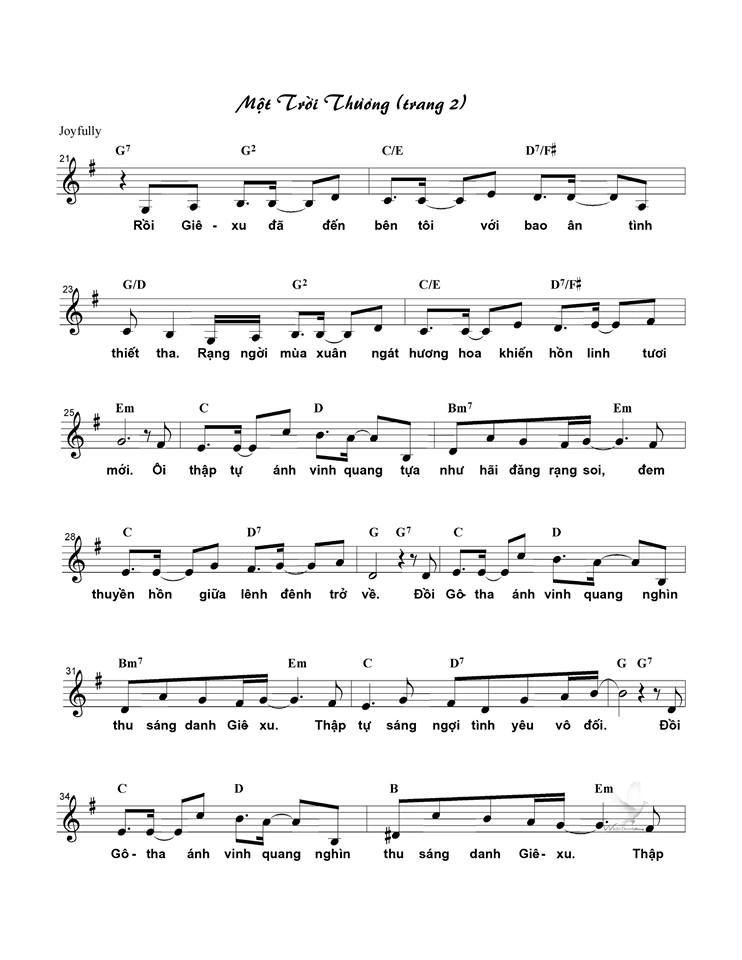 Sheet music: Một Trời Thương (trang 2)