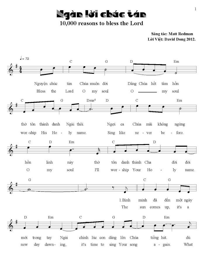 Sheet music: Ngàn lời chúc tán