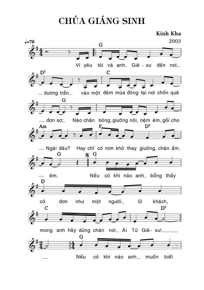 Sheet music: CHÚA GIÁNG SINH