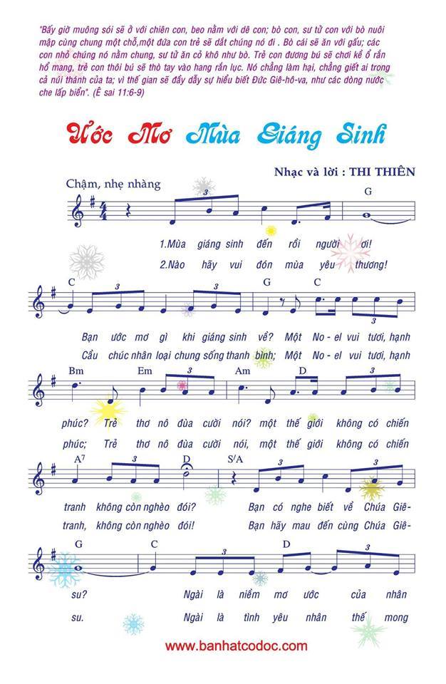 Sheet music: Ước Mơ Mùa Giáng Sinh