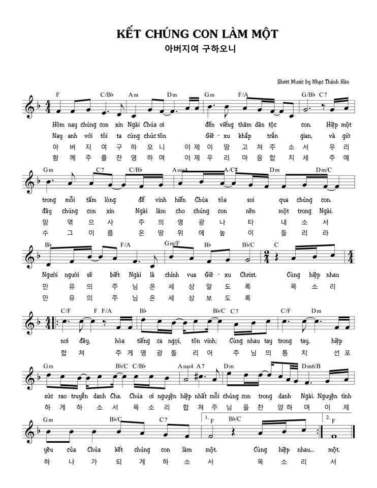 Sheet music: Kết Chúng Con Làm Một