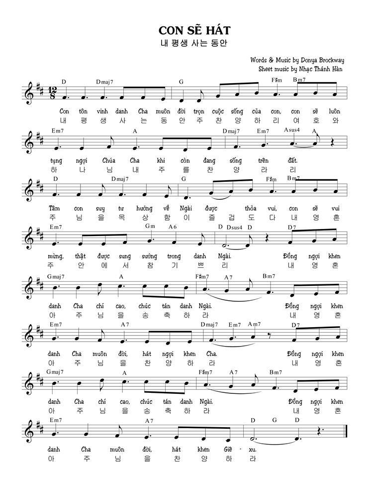 Sheet music: CON SẼ HÁT