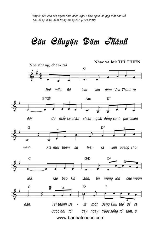 Sheet music: Câu Chuyện Đêm Thánh
