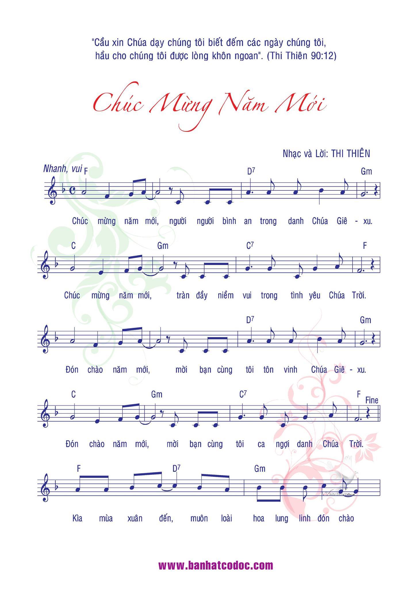 Sheet music: Chúc Mừng Năm Mới