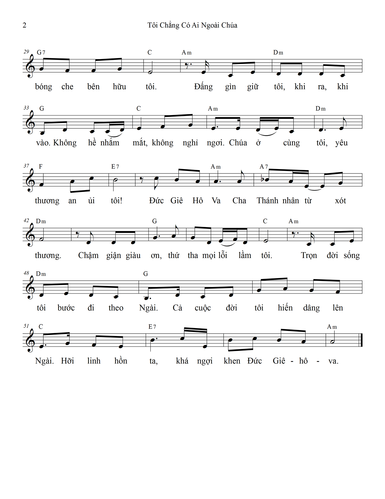 Sheet music: Tôi Chẳng Có Ai Ngoài Chúa