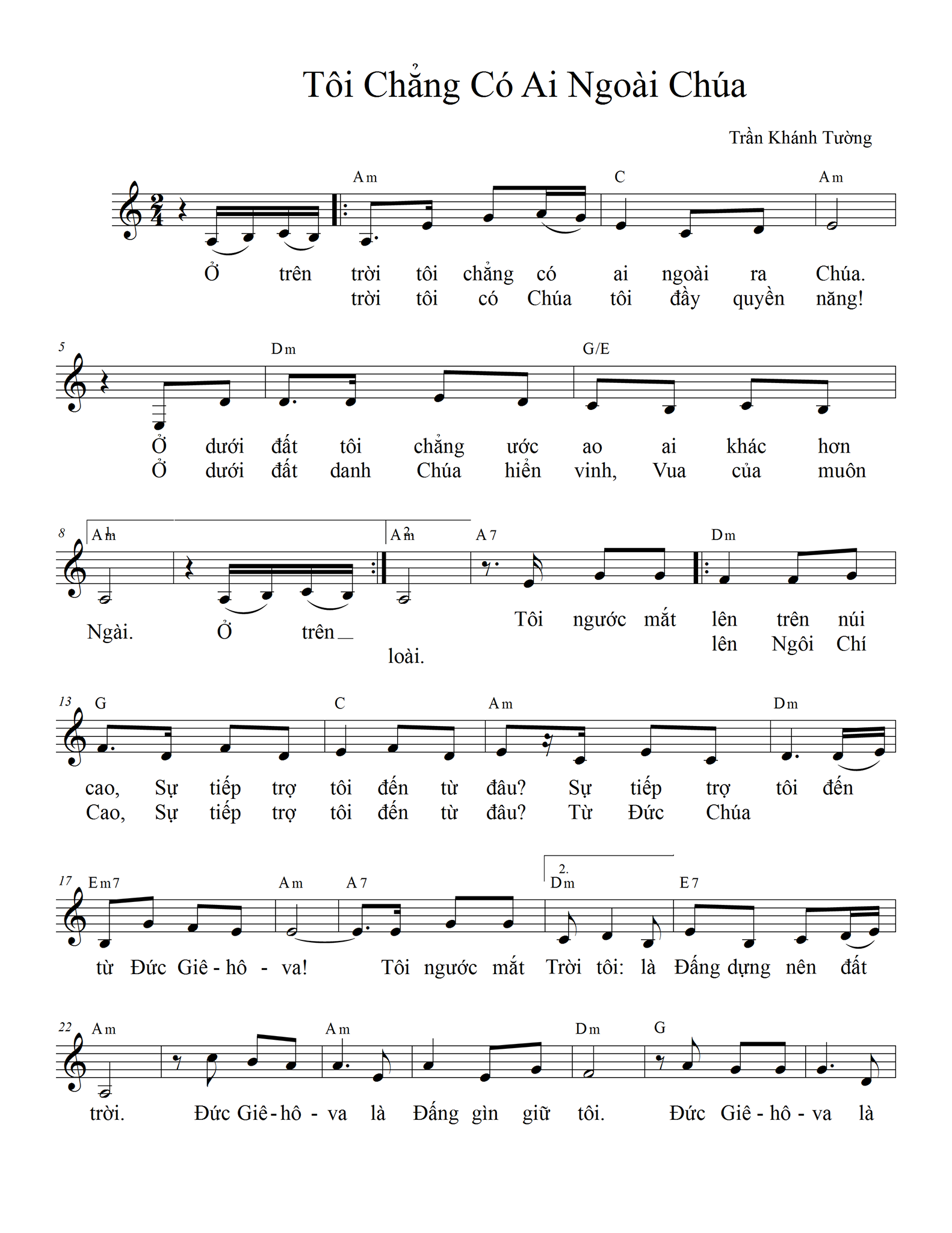 Sheet music: Tôi Chẳng Có Ai Ngoài Chúa