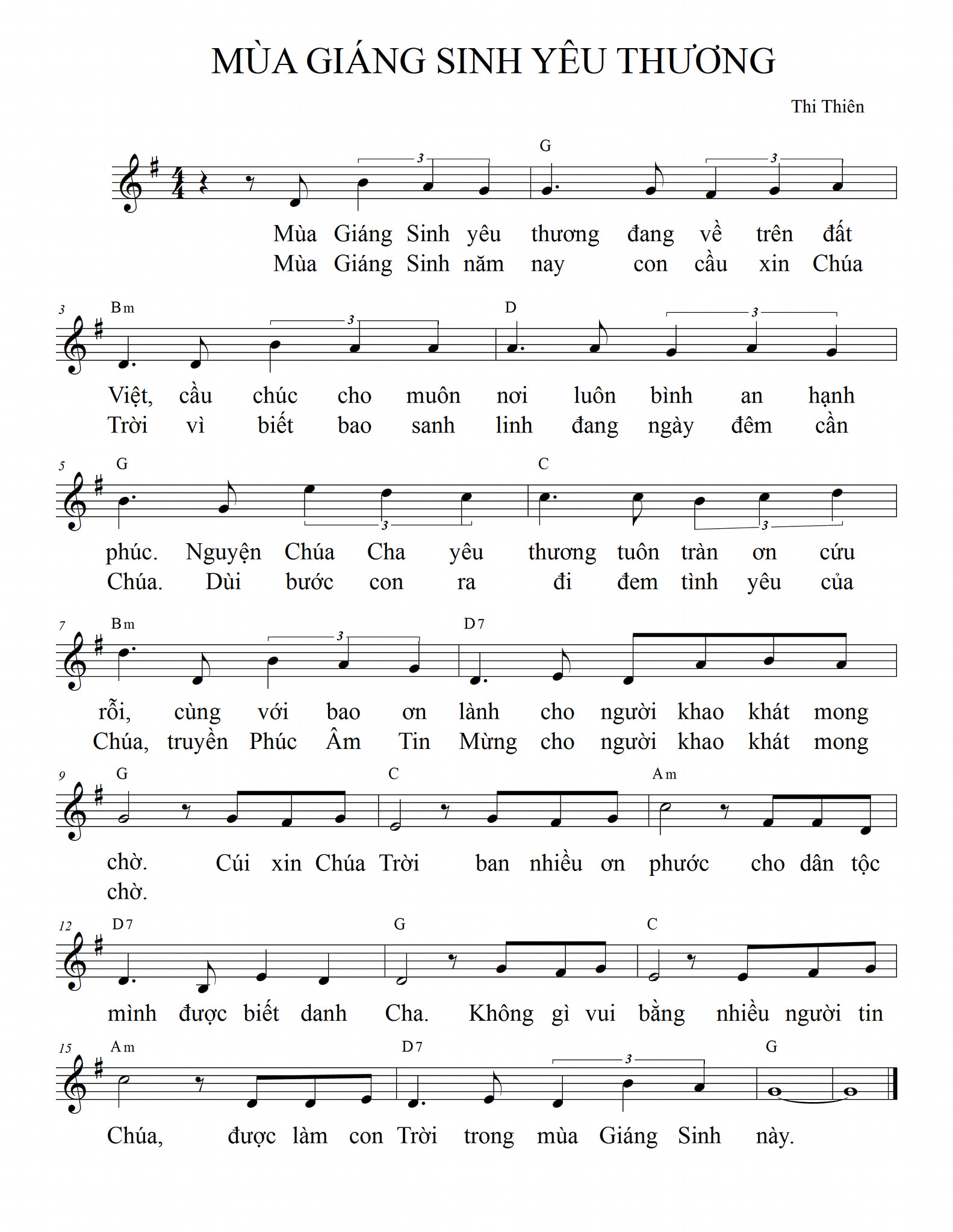 Sheet music: MÙA GIÁNG SINH YÊU THƯƠNG