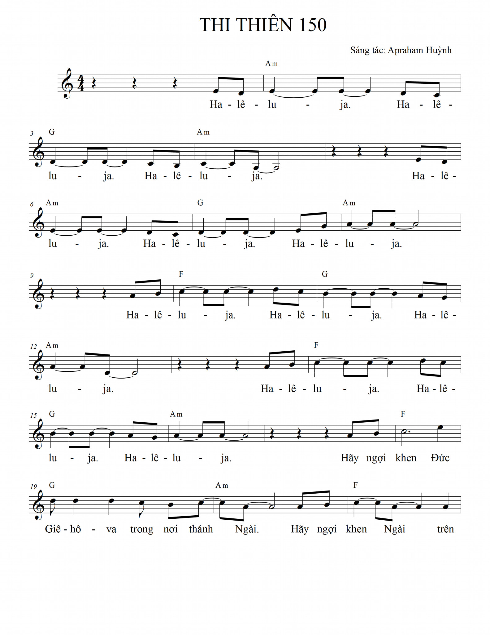 Sheet music: THI THIÊN 150