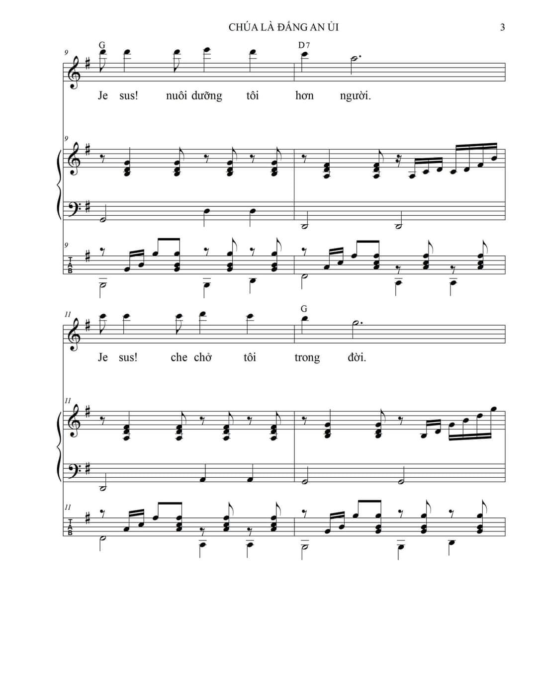 Sheet music: CHÚA LÀ ĐẤNG AN ỦI