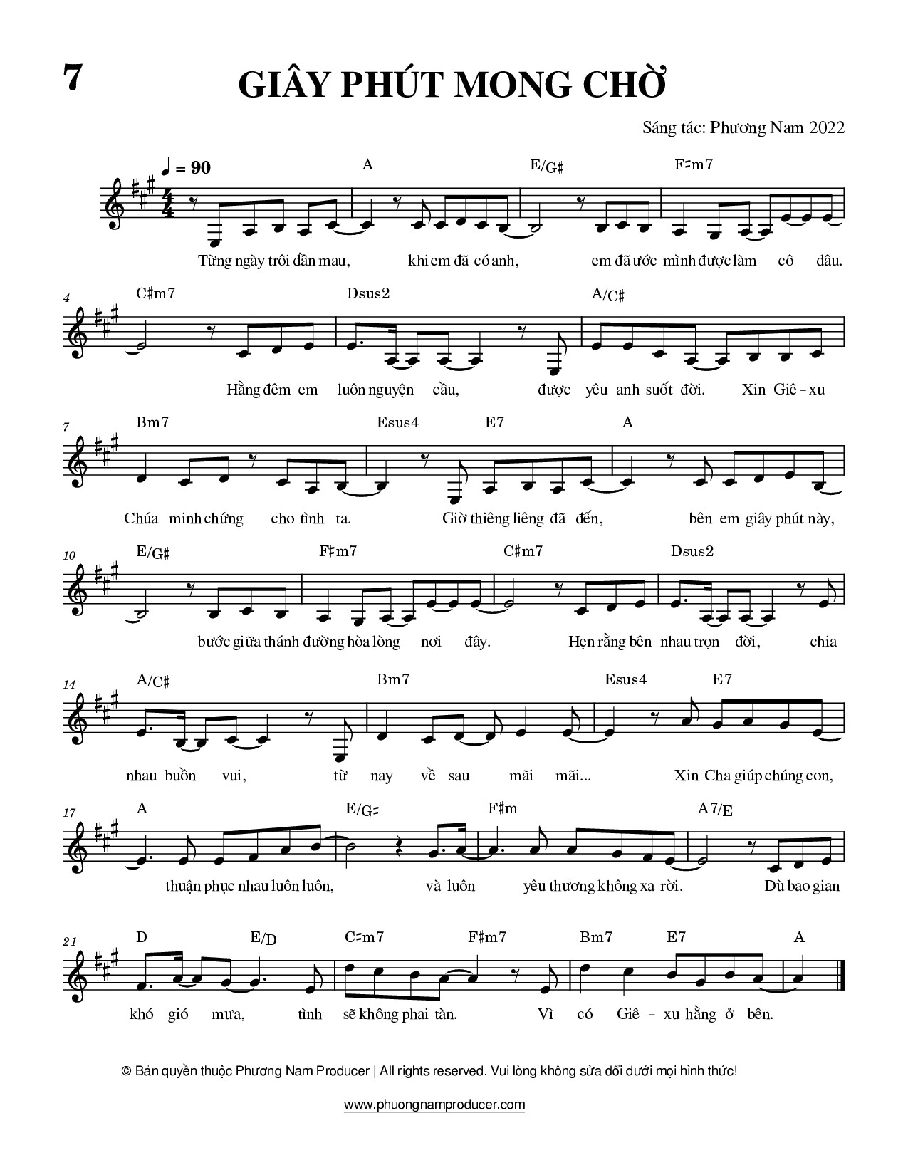 Sheet music: GIÂY PHÚT MONG CHỜ