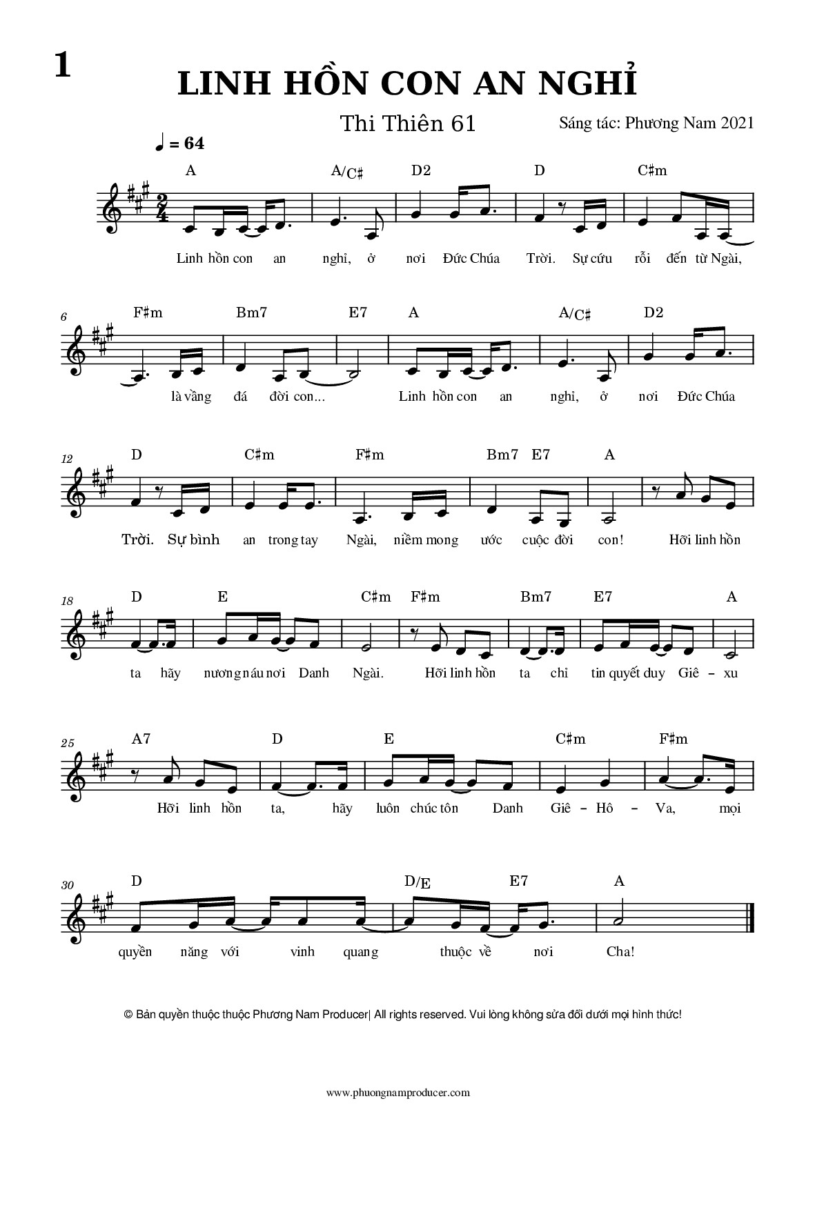 Sheet music: LINH HỒN CON AN NGHỈ