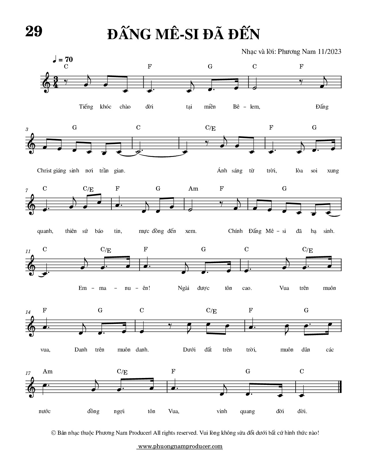 Sheet music: ĐẤNG MÊ-SI ĐÃ ĐẾN