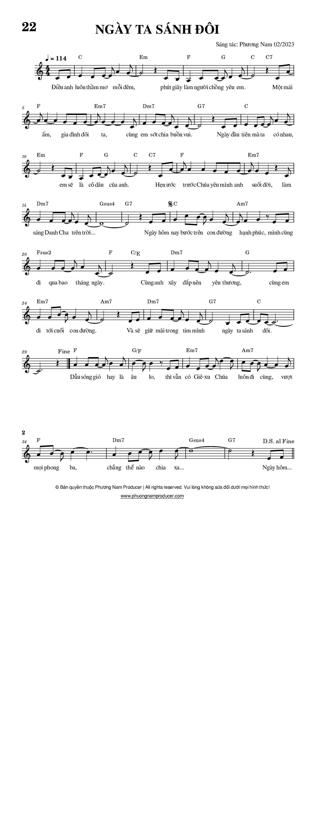 Sheet music: NGÀY TA SÁNH ĐÔI