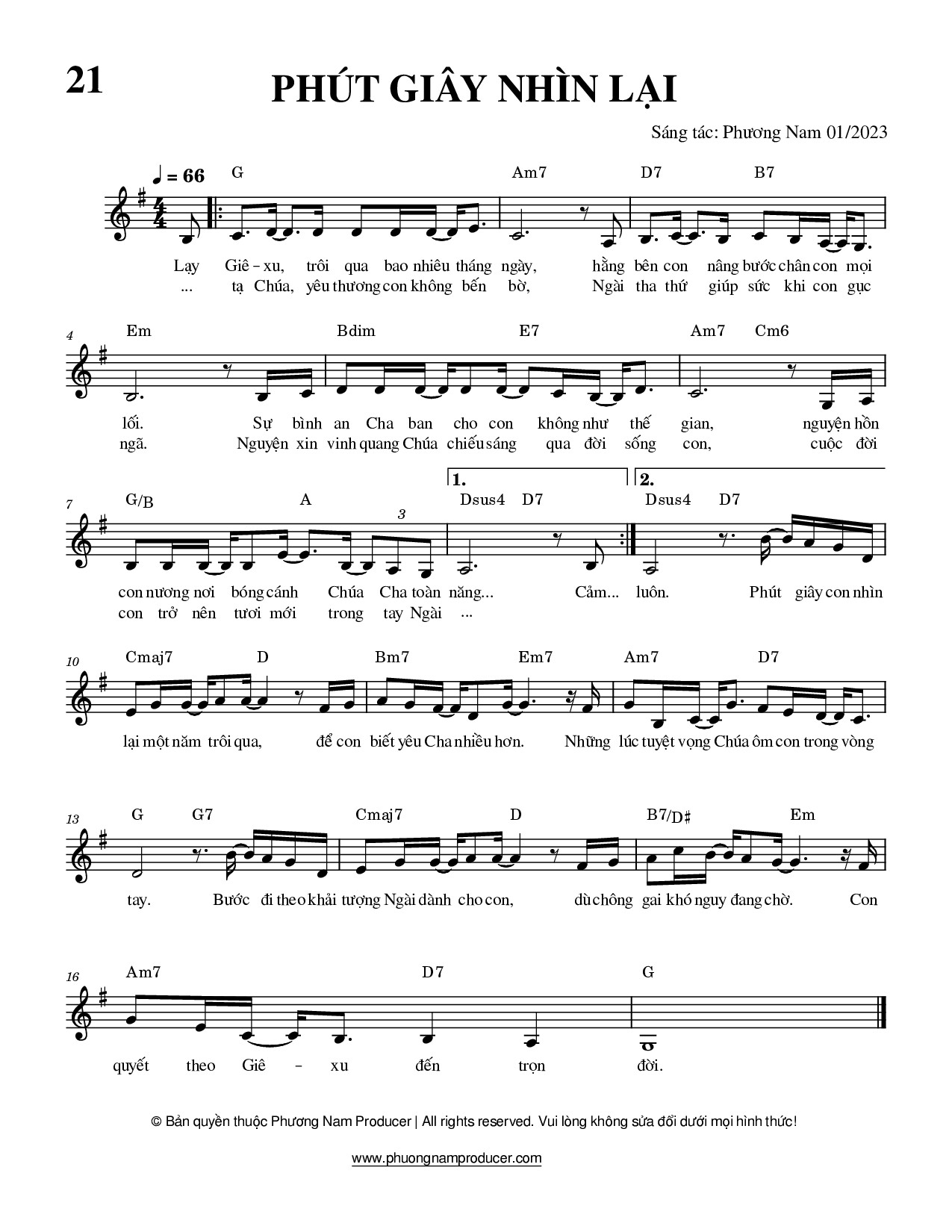 Sheet music: PHÚT GIÂY NHÌN LẠI
